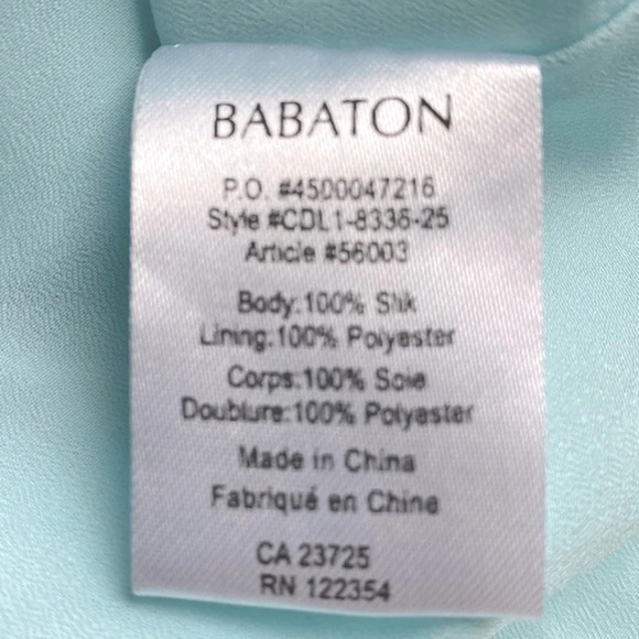 Babaton Aritzia Light Blue 100% Silk Fit and Flare Sleeveless Dress Size 6 - Picture 7 of 8